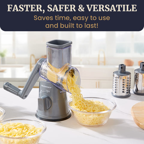 Rotary Cheese Grater with 3 Stainless-Steel Blades