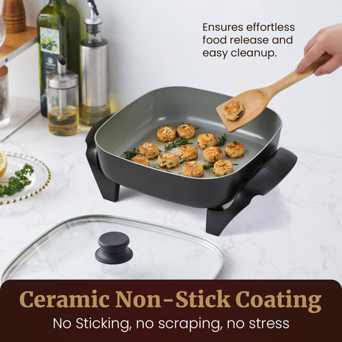 12" x 12" x 3" Ceralast™ PFAS Free Ceramic Electric Skillet
