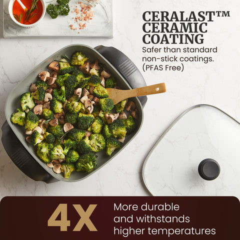 12" x 12" x 3" Ceralast™ PFAS Free Ceramic Electric Skillet
