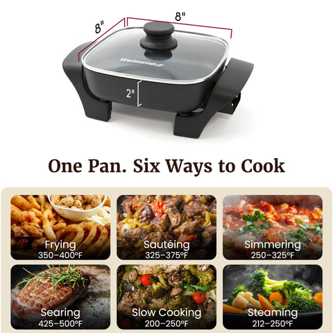 8" Ceramic Electric Skillet