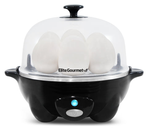 7-Egg Automatic Easy Egg Cooker, Steamer, Poacher (Black)