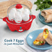 7-Egg Automatic Easy Egg Cooker, Steamer, Poacher (Red)