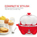 7-Egg Automatic Easy Egg Cooker, Steamer, Poacher (Red)
