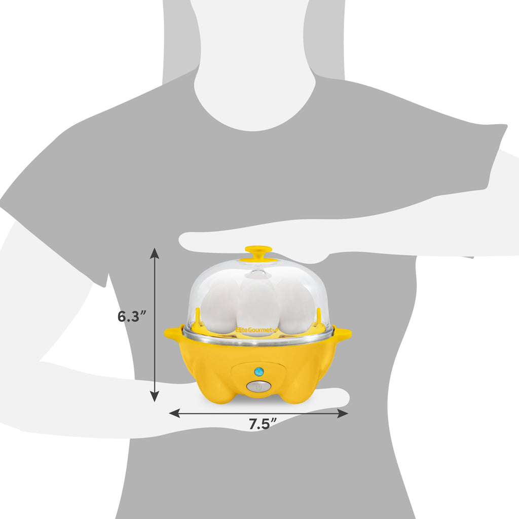 7-Egg Automatic Easy Egg Cooker, Steamer, Poacher (Yellow)