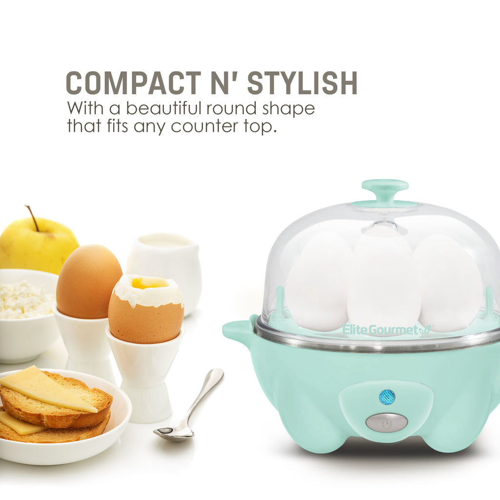 7-Egg Electric Easy Egg Cooker, Steamer, Poacher (Mint)
