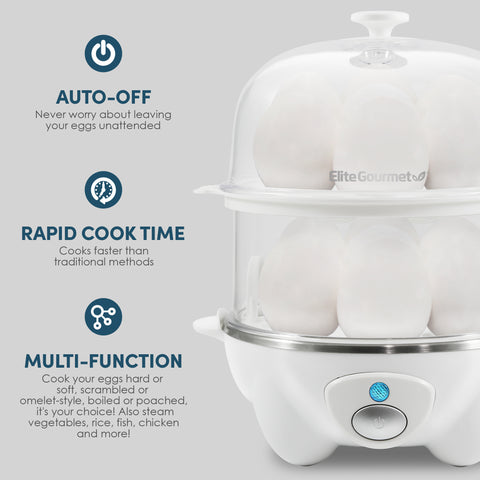 14-Egg Easy Egg Cooker, Steamer, Poacher