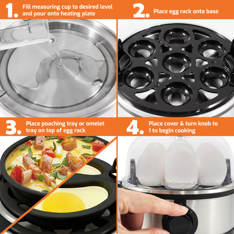 7-Egg Easy Egg Cooker (Stainless Steel)