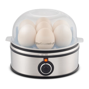 7-Egg Automatic Easy Egg Cooker, Steamer, Poacher (Stainless Steel)
