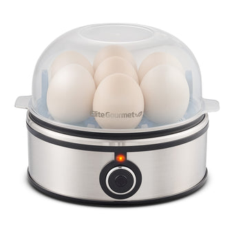 7-Egg Automatic Easy Egg Cooker, Steamer, Poacher (Stainless Steel)