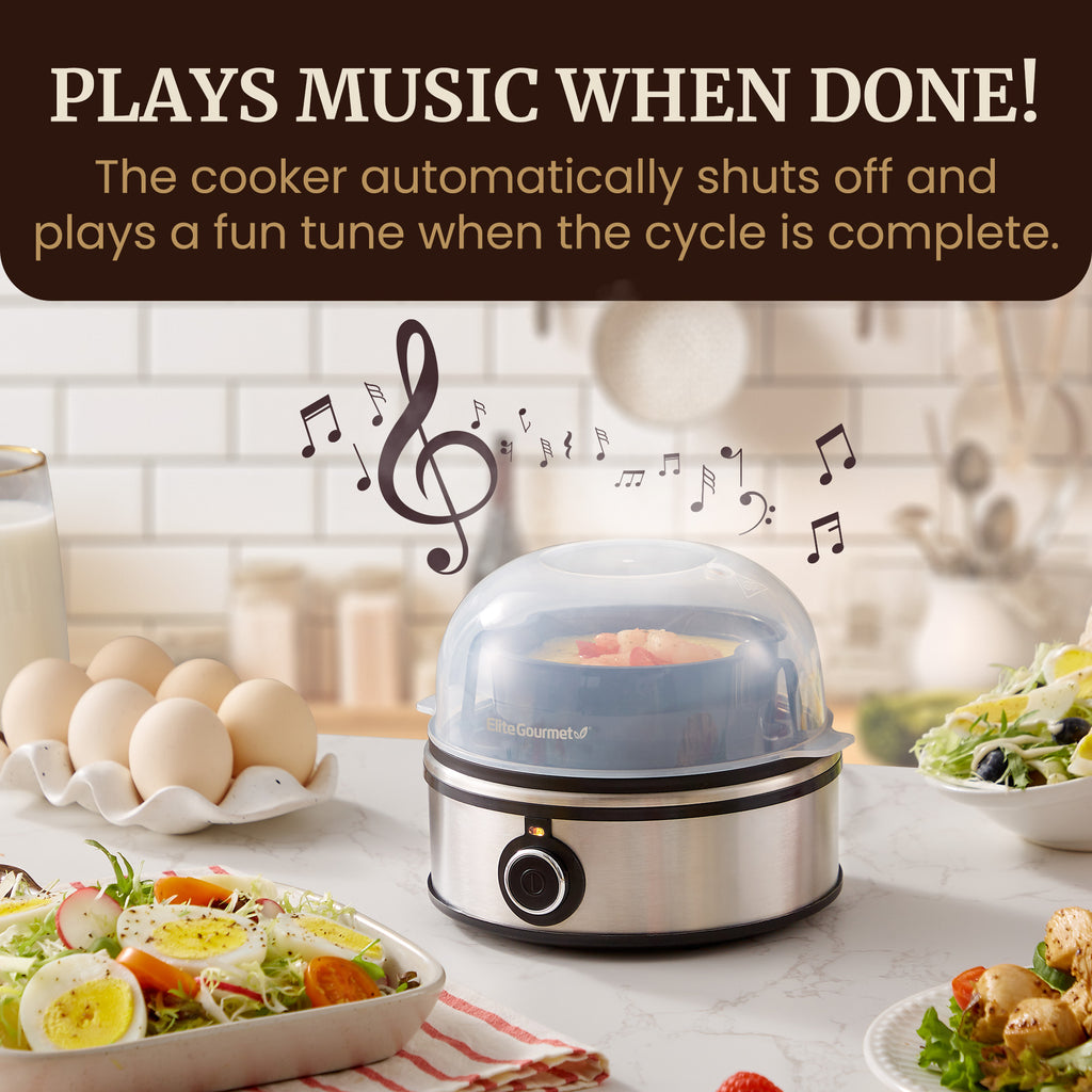 7-Egg Automatic Easy Egg Cooker, Steamer, Poacher (Stainless Steel)