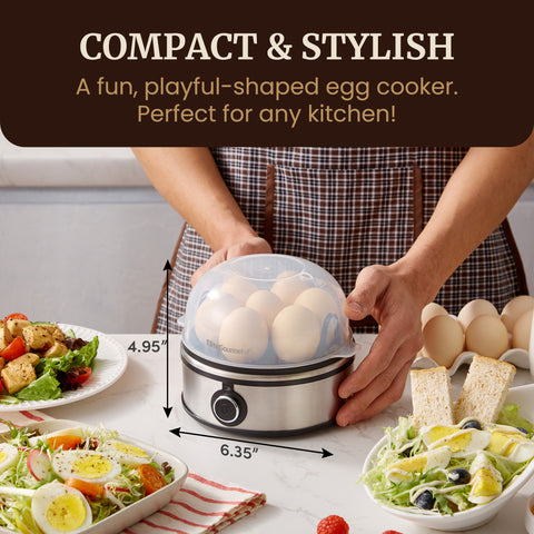 7-Egg Automatic Easy Egg Cooker, Steamer, Poacher (Stainless Steel)