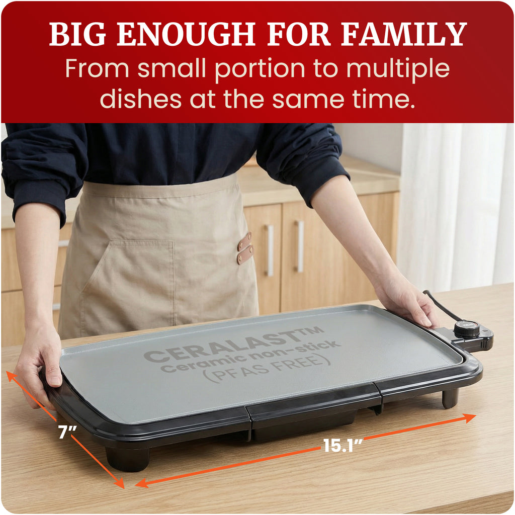 10" x 20" Electric Griddle with Ceralast™ Ceramic Non-Stick