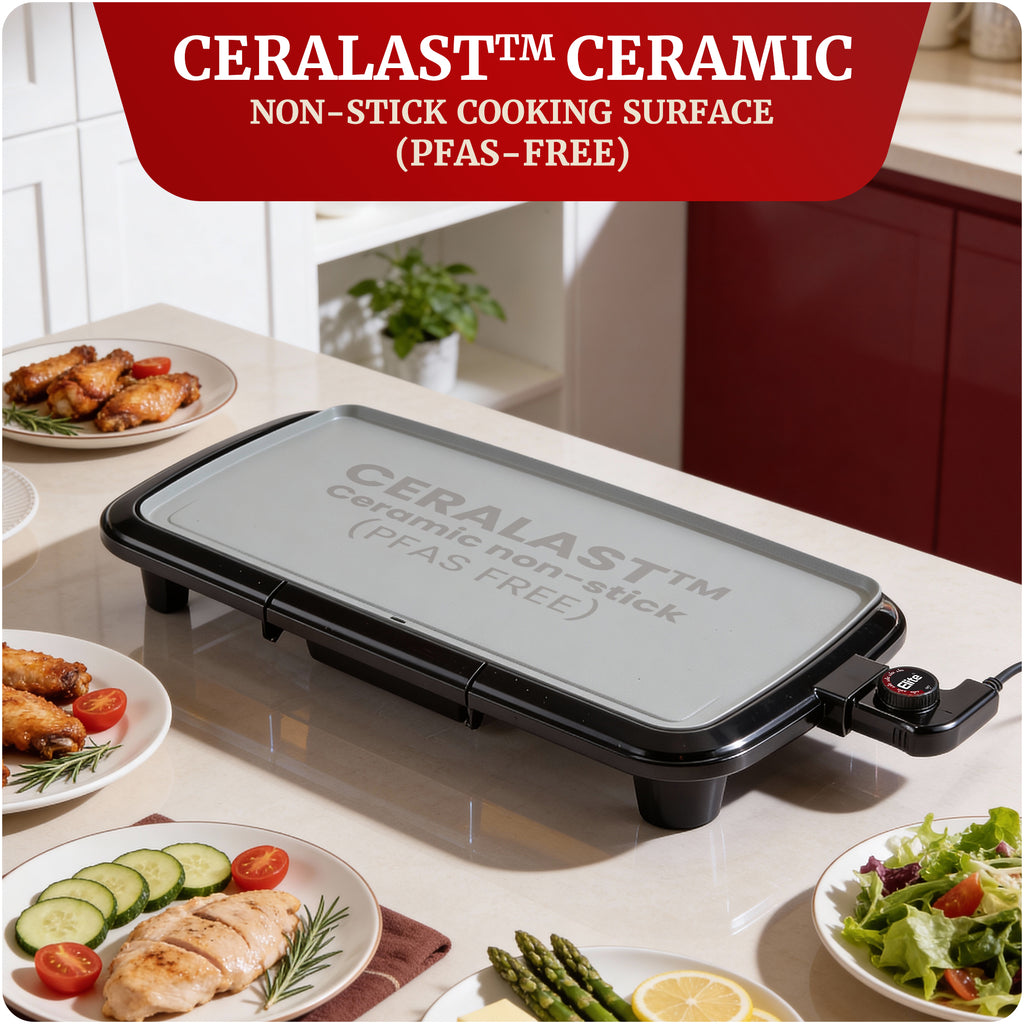 10" x 20" Electric Griddle with Ceralast™ Ceramic Non-Stick