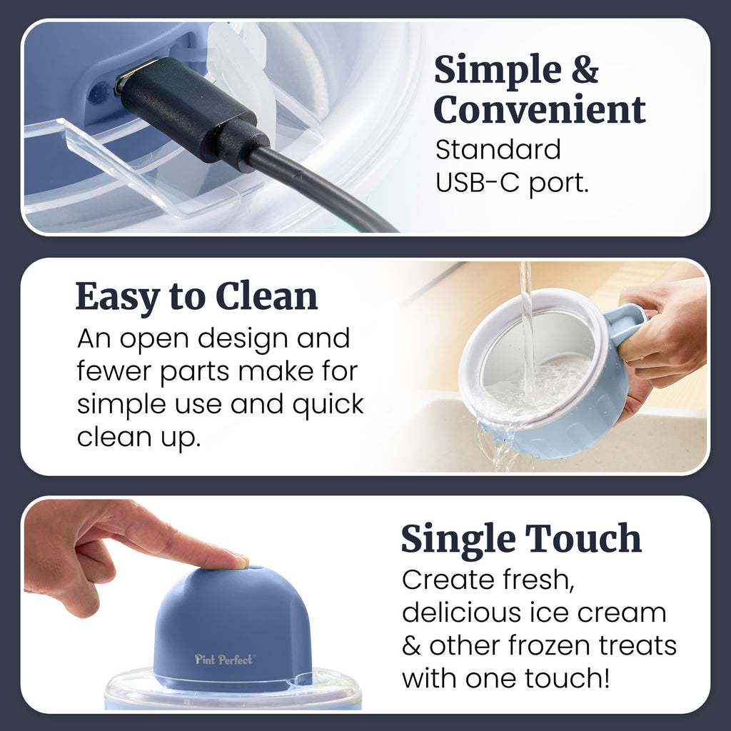 1 Pint Cordless Ice Cream Maker with 2 Freezer Bowls