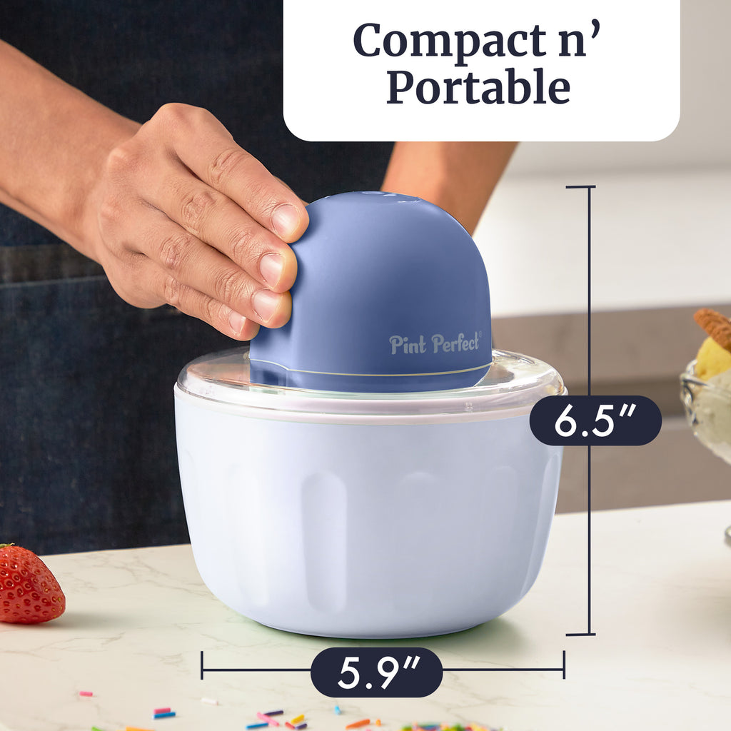 1 Pint Cordless Ice Cream Maker with 2 Freezer Bowls