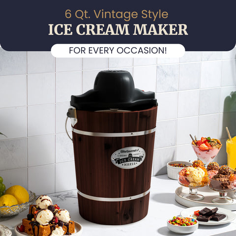 6 Qt. Electric Motorized Bucket Ice Cream Maker