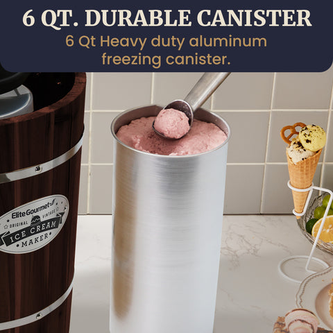 6 Qt. Electric Motorized Bucket Ice Cream Maker