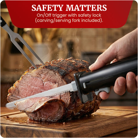 Electric Knife with Dual Serrated Blades