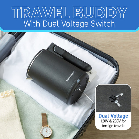 20oz. Dual Voltage 120-230V Travel Kettle