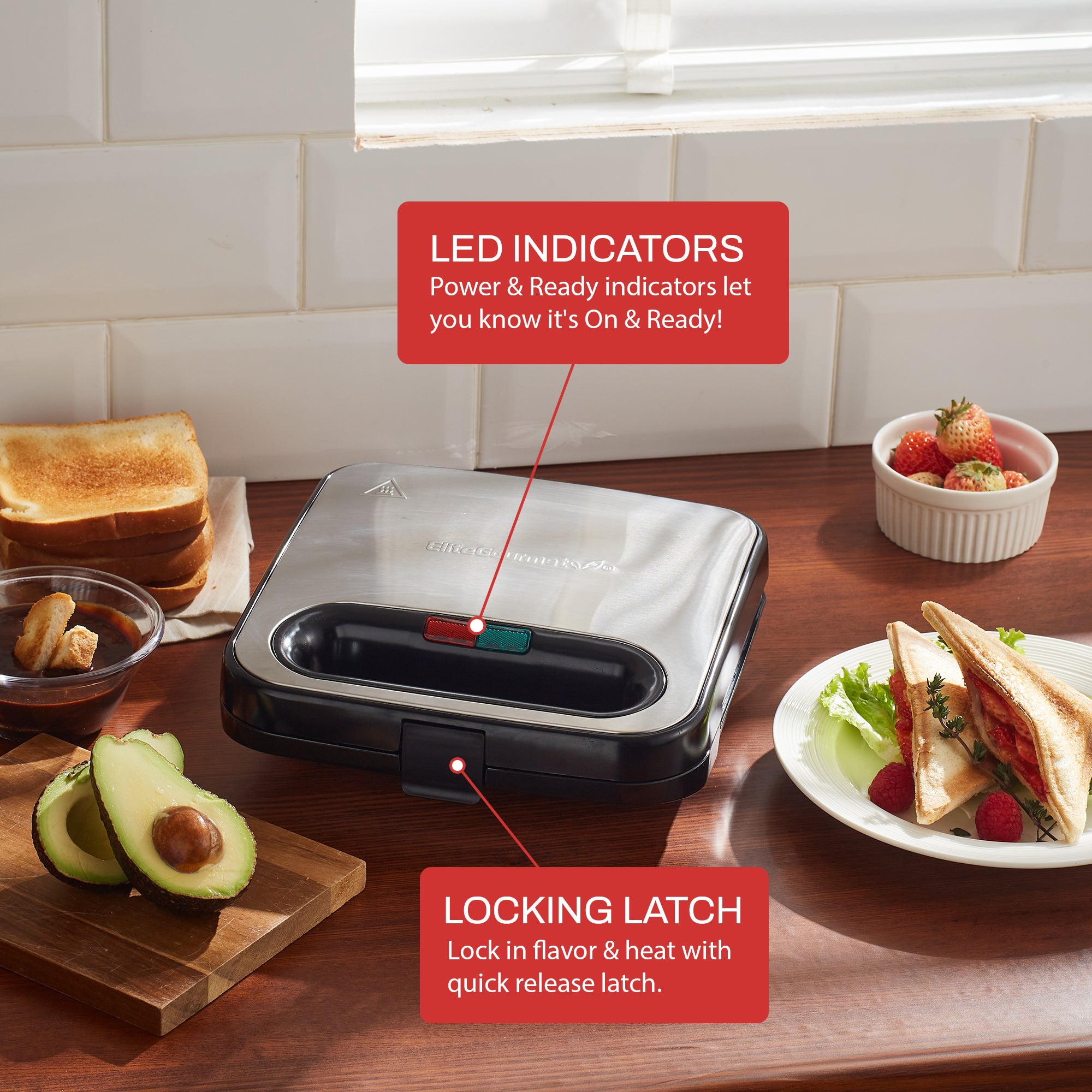 2-Slice Cool Touch Sandwich Maker – Shop Elite Gourmet - Small