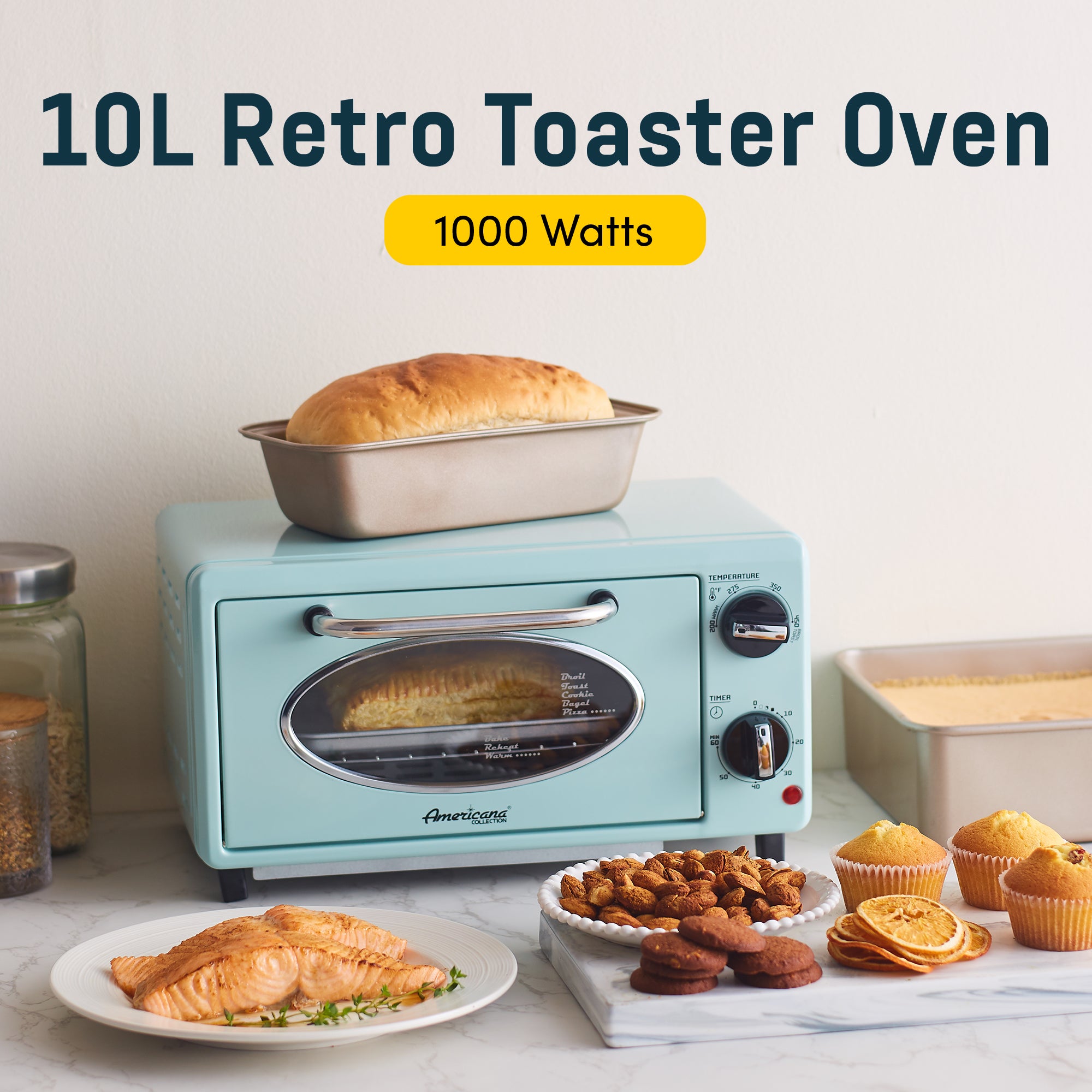 Diner 50's Retro Countertop Toaster oven – Shop Elite Gourmet