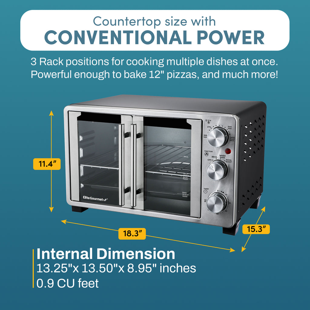 25L French Door Toaster Oven – Shop Elite Gourmet Small Kitchen