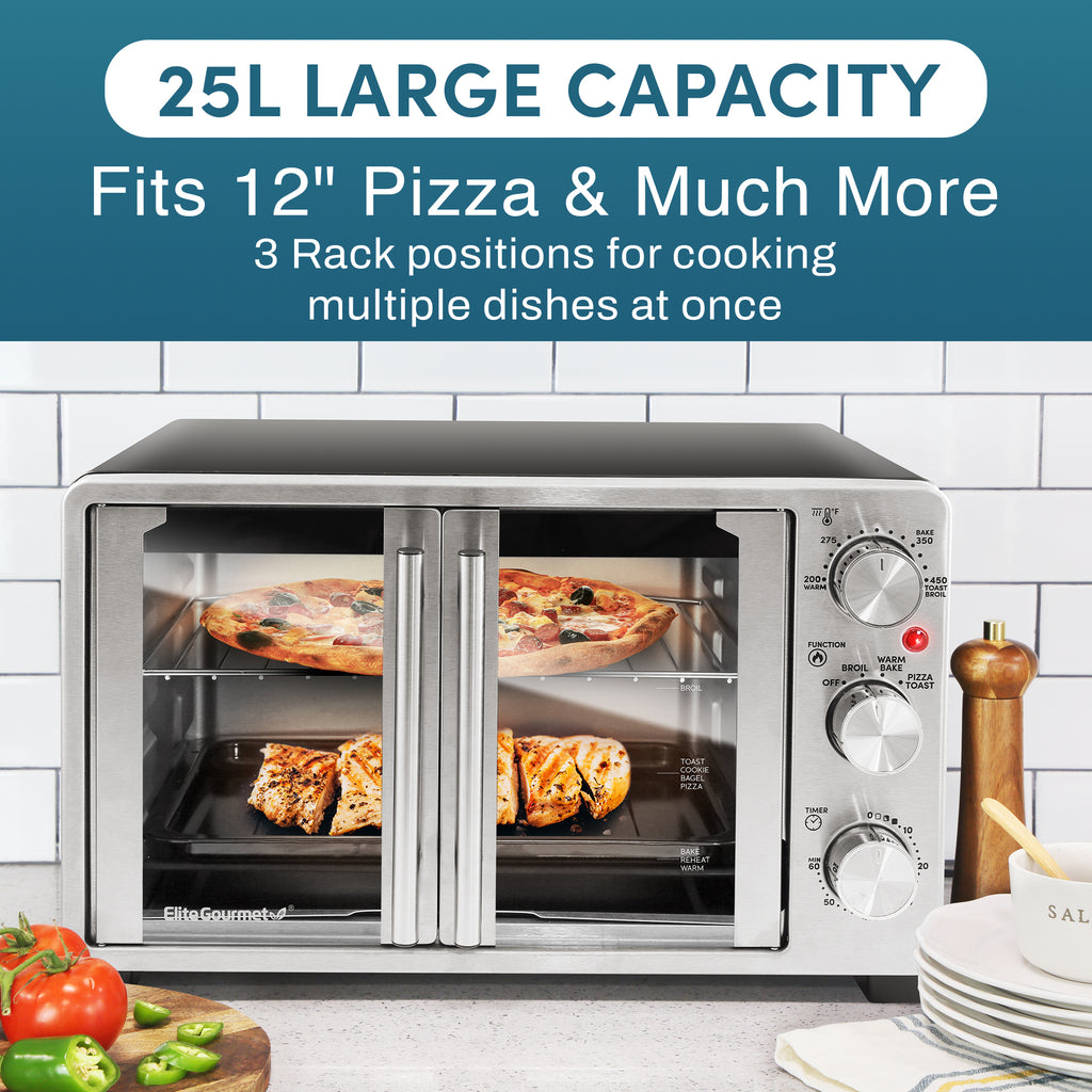 25L French Door Toaster Oven – Shop Elite Gourmet - Small Kitchen