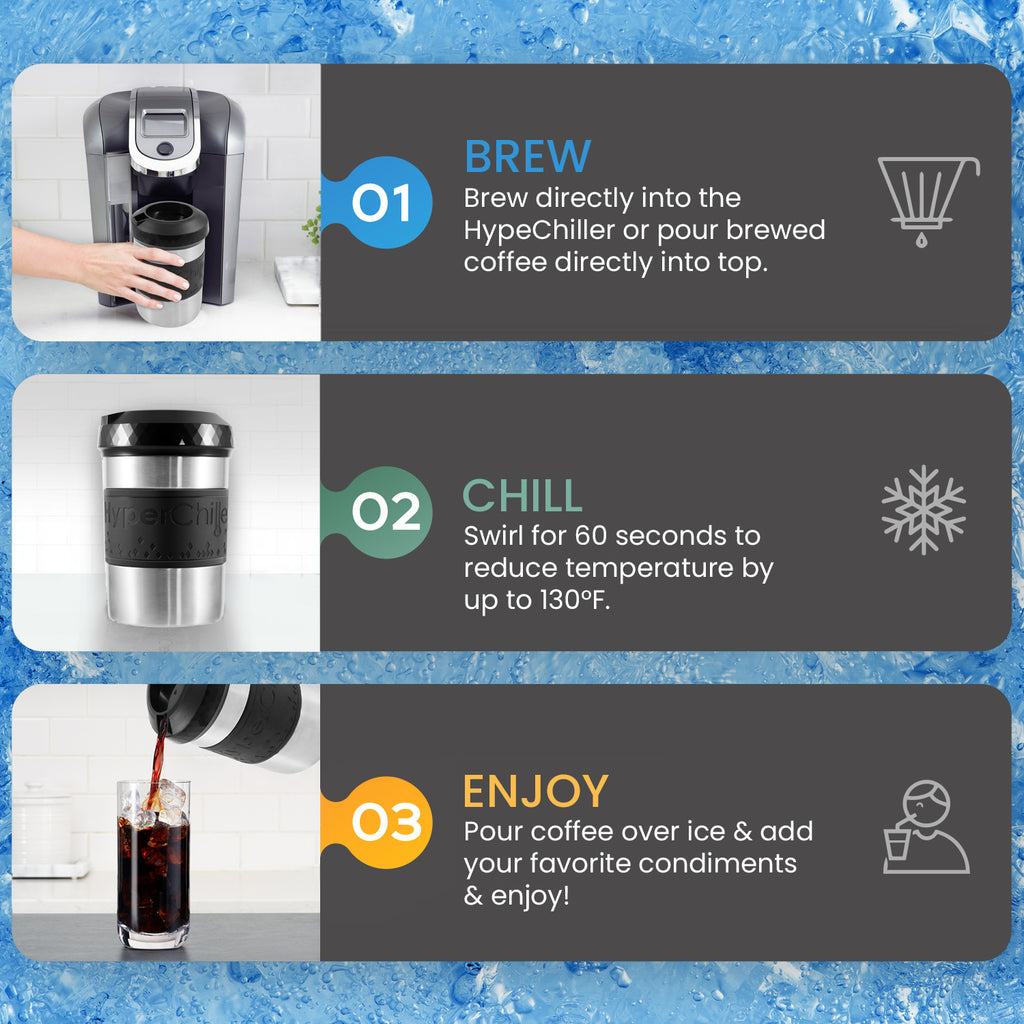 Hyperchiller Instant Coffee/Beverage Cooler, Stainless Steel