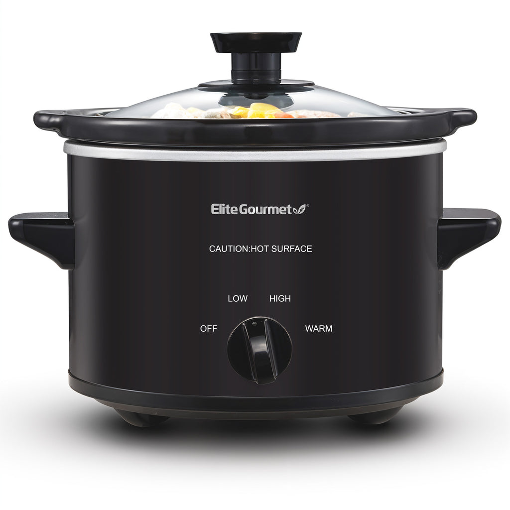 1.5Qt. Electric Slow Cooker with Glass Lid (Black)