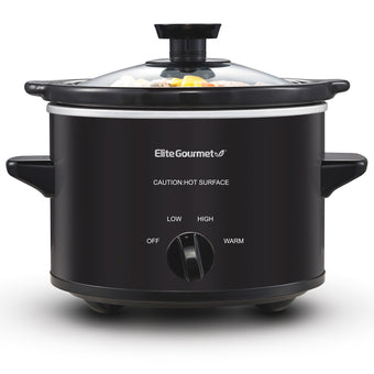 1.5Qt. Electric Slow Cooker with Glass Lid (Black)