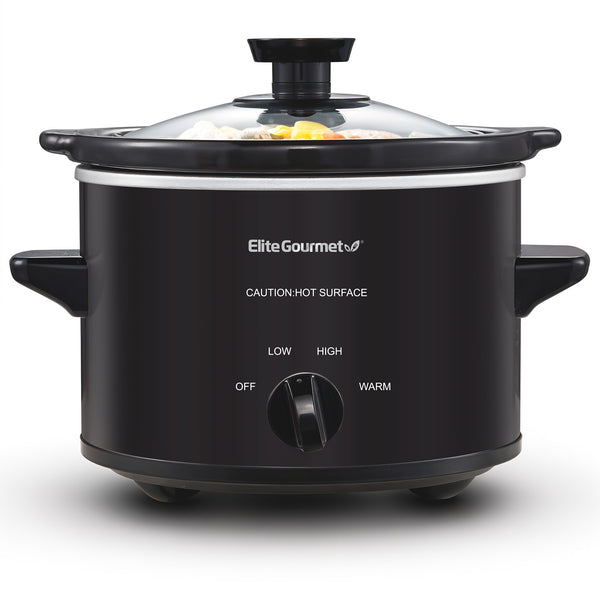 1.5Qt. Electric Slow Cooker with Glass Lid (Black)