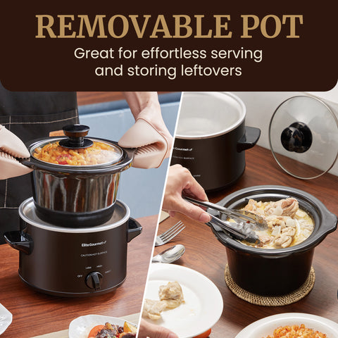 1.5Qt. Electric Slow Cooker with Glass Lid (Black)