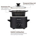 1.5Qt. Electric Slow Cooker with Glass Lid (Black)