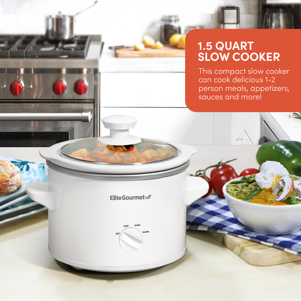 1.5Qt. Electric Slow Cooker with Glass Lid