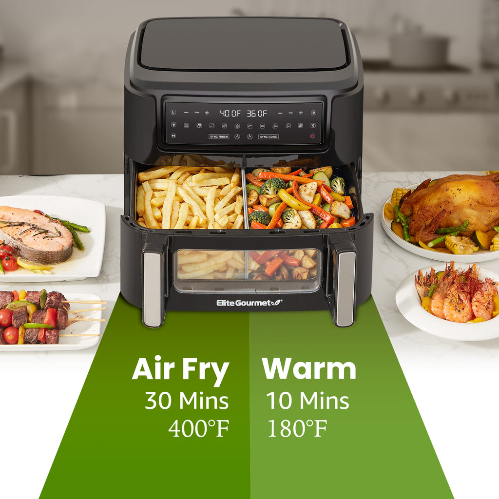 11Qt. Dual Zone Air Fryer Oven with 2 Independent Cook Zones