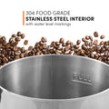 304 FOOD GRADE STAINLESS STEEL INTERIOR with water level markings