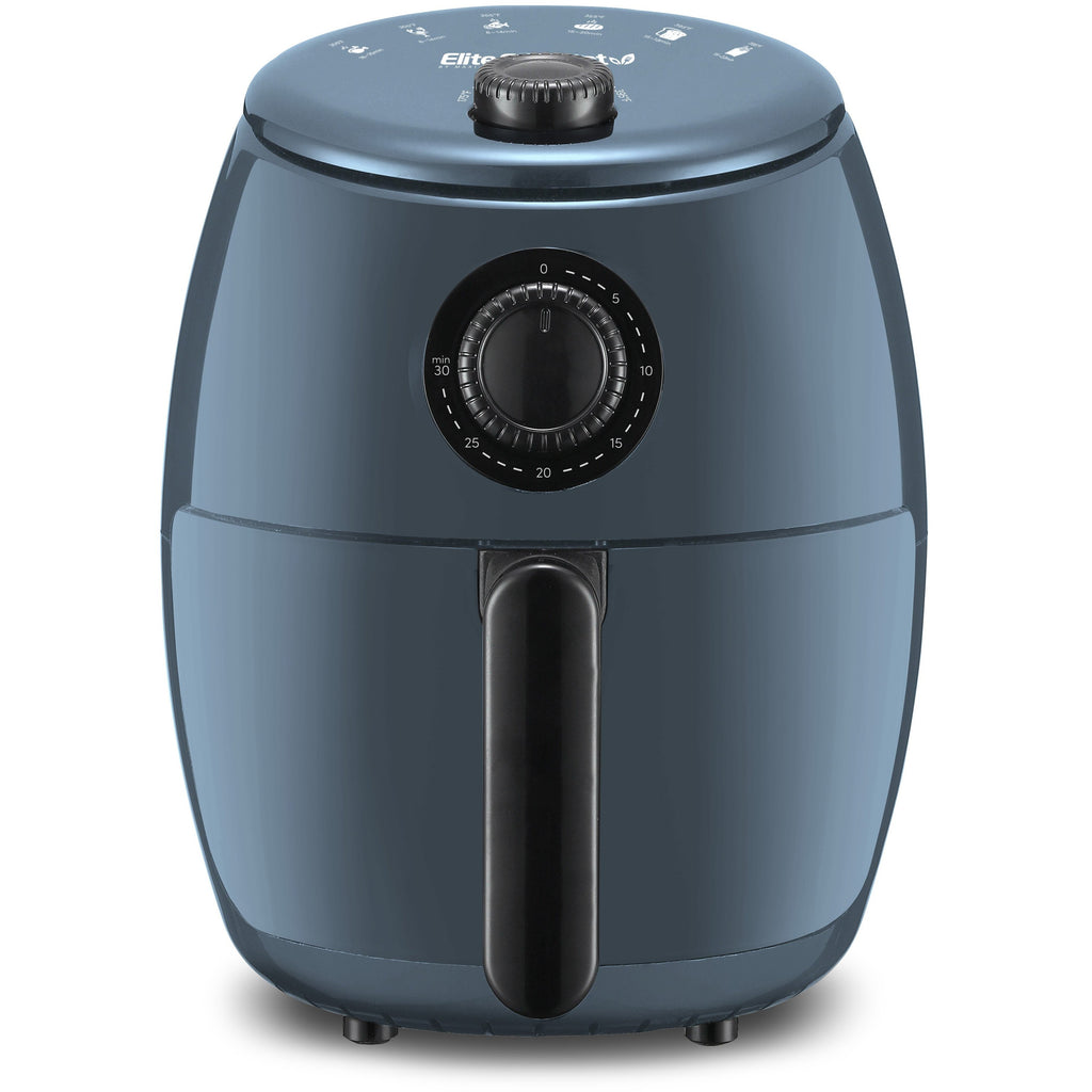 2.1 Qt. personal air fryer with adjustable temperature & timer. In blue grey color.