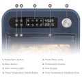 1. Power/Start Button 2. Menu Button 3. Oven Interior Light 4. Timer/Temperature Adjust Button 5. Preset Menu Icons 6. Temperature Display 7. Time Display 8. Time/Temperature Adjusting Knob