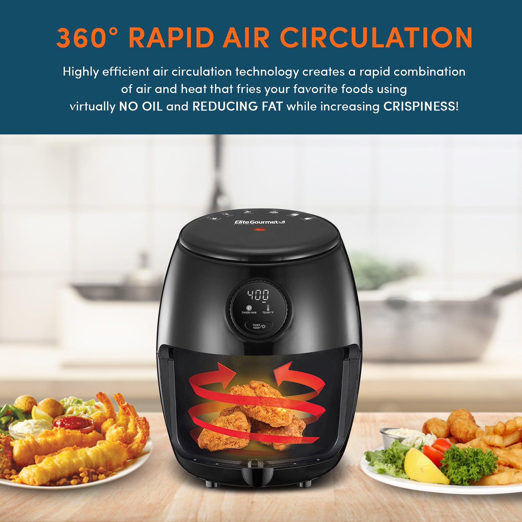 2.1 Qt Programmable Digital Air Fryer – Shop Elite Gourmet - Small