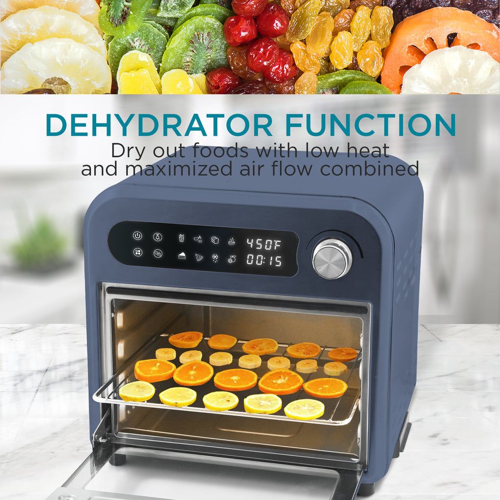 DEHYDRATOR FUNCTION Dry out foods with low heat and maximized air flow combined. Dehydrating foods with air fryer
