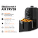 Elite Gourmet AIR FRYER Easy to Clean dishwasher-safe drawer pan and frying rack 30-Minute Timer plus auto shut-off function and indicator bell Little or no oil equals up to 80% less fat Adjustable temperature control from 175°F to 395°F SSS Integrated Air Filtration System for an odor-free kitchen. Drawer Pan pulled out with Fries inside