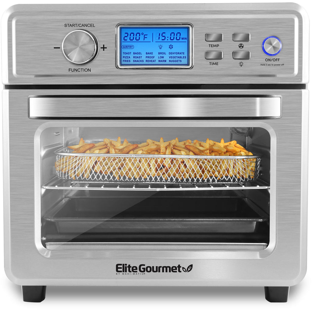 21L digital programmable stainless steel air fryer oil-less convection oven.