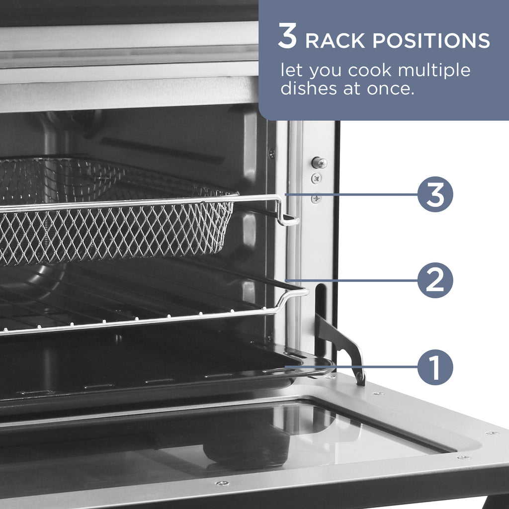 3 RACK POSITIONS. let you cook multiple dishes at once. Image showing positions of racks.