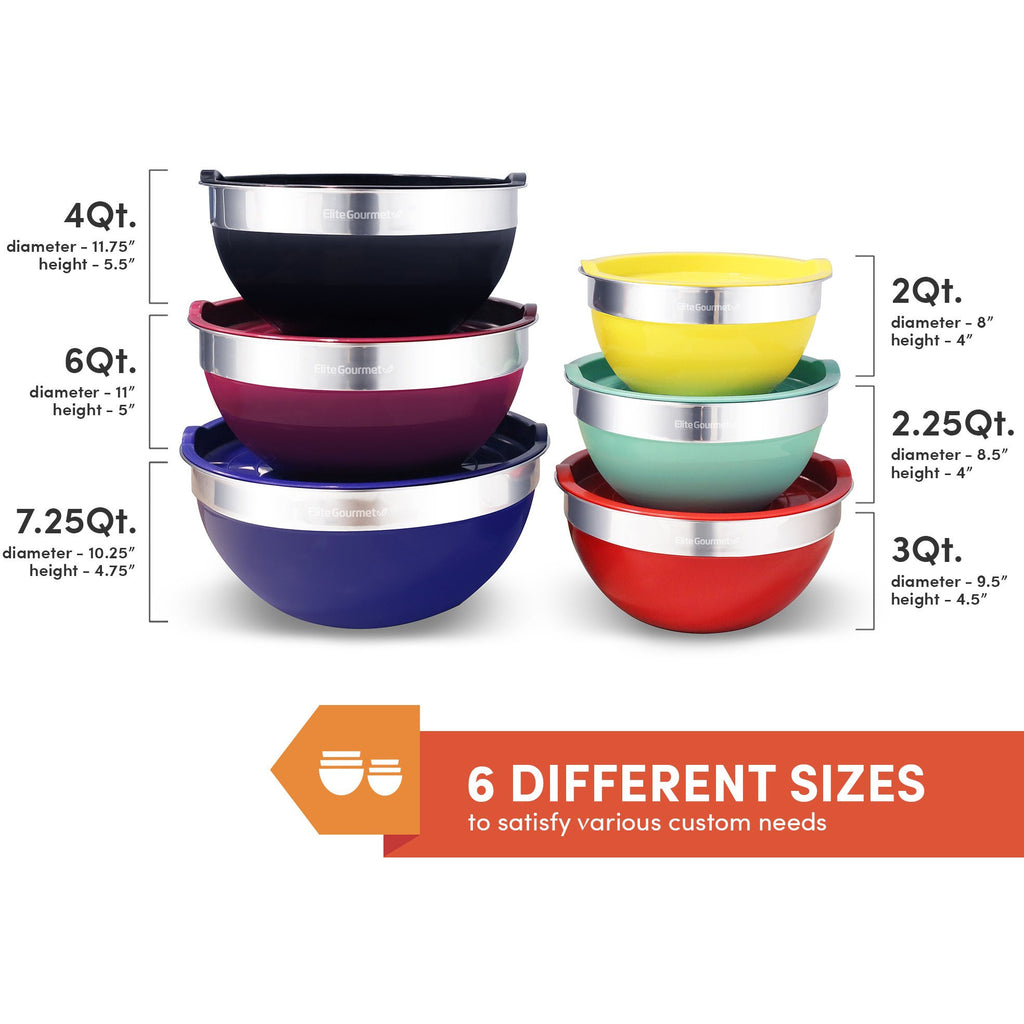 Kitchen, Cook With Color Mixing Bowls Lids 12 Piece Plastic Nesting Bowls  Set Includes 6