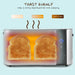 TOAST EVENLY Heat is evenly distributed for even toasting. Level 1-2 Light, Level 3-4 Golden, Level 5-6 Dark.