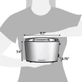 Toaster dimension: 11.7" in length. 7.4" in height. 6.75" in width.