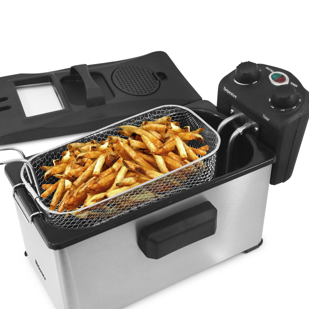 Electric Immersion Deep Fryer with french fries
