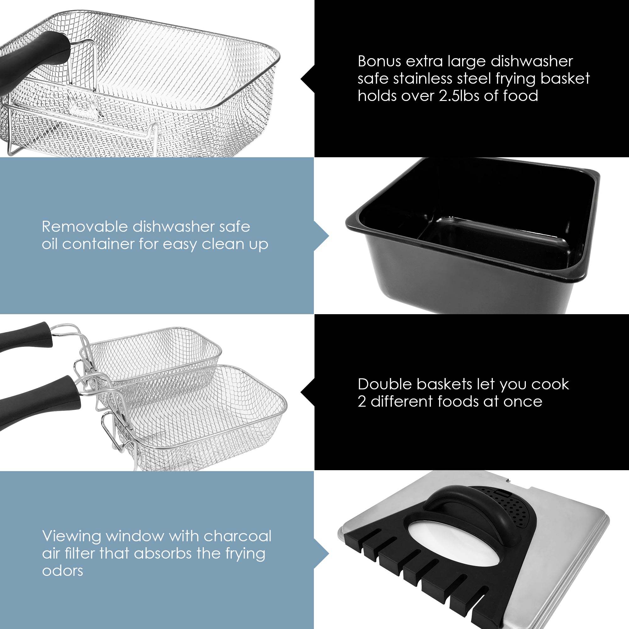 4Qt. Dual Basket Deep Fryer [EDF-401T] – Shop Elite Gourmet