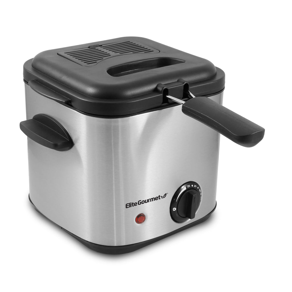 1.5 Qt. Electric Immersion Deep Fryer with Lid (Stainless steel)
