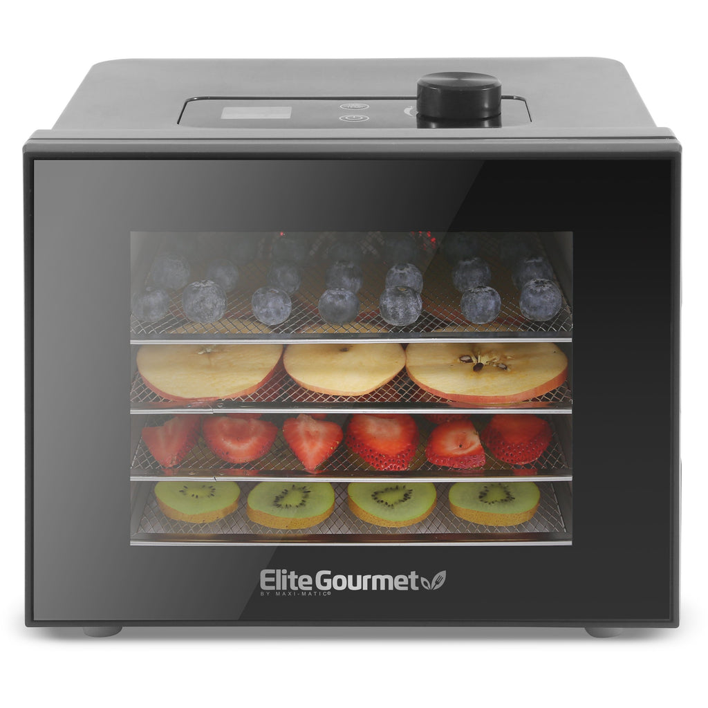  Elite Gourmet EFD3321 Food Dehydrator, Stainless Steel Trays  Adjustable Temperature Controls, Jerky, Herbs, Fruit, Veggies, Dried  Snacks, Stainless Steel: Home & Kitchen